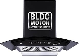 Elica 75cm 1500 m3/hr BLDC Filterless Autoclean Kitchen Chimney with 15 Years Motor & 5 Years Comprehensive Warranty | WDFL 750 BLDC HAC LTW MS NERO | Black | 9 Speed Touch + Motion Sensor Control