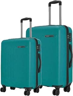 Safari Lancer Hard-Sided Polypropylene 5 Years Warranty Luggage Set of 2 Trolley Bags (55 & 66 cm) (Teal Green, 2PC Set (55 + 66 cm))