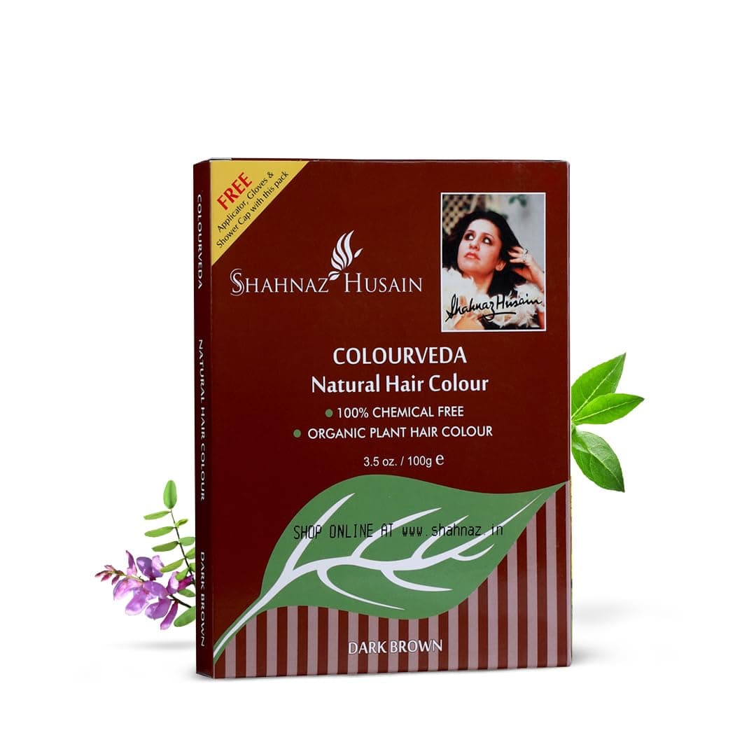 Shahnaz Husain Colourveda | Natural Hair Colour | 100% Chemical Free | Dark Brown | 100g