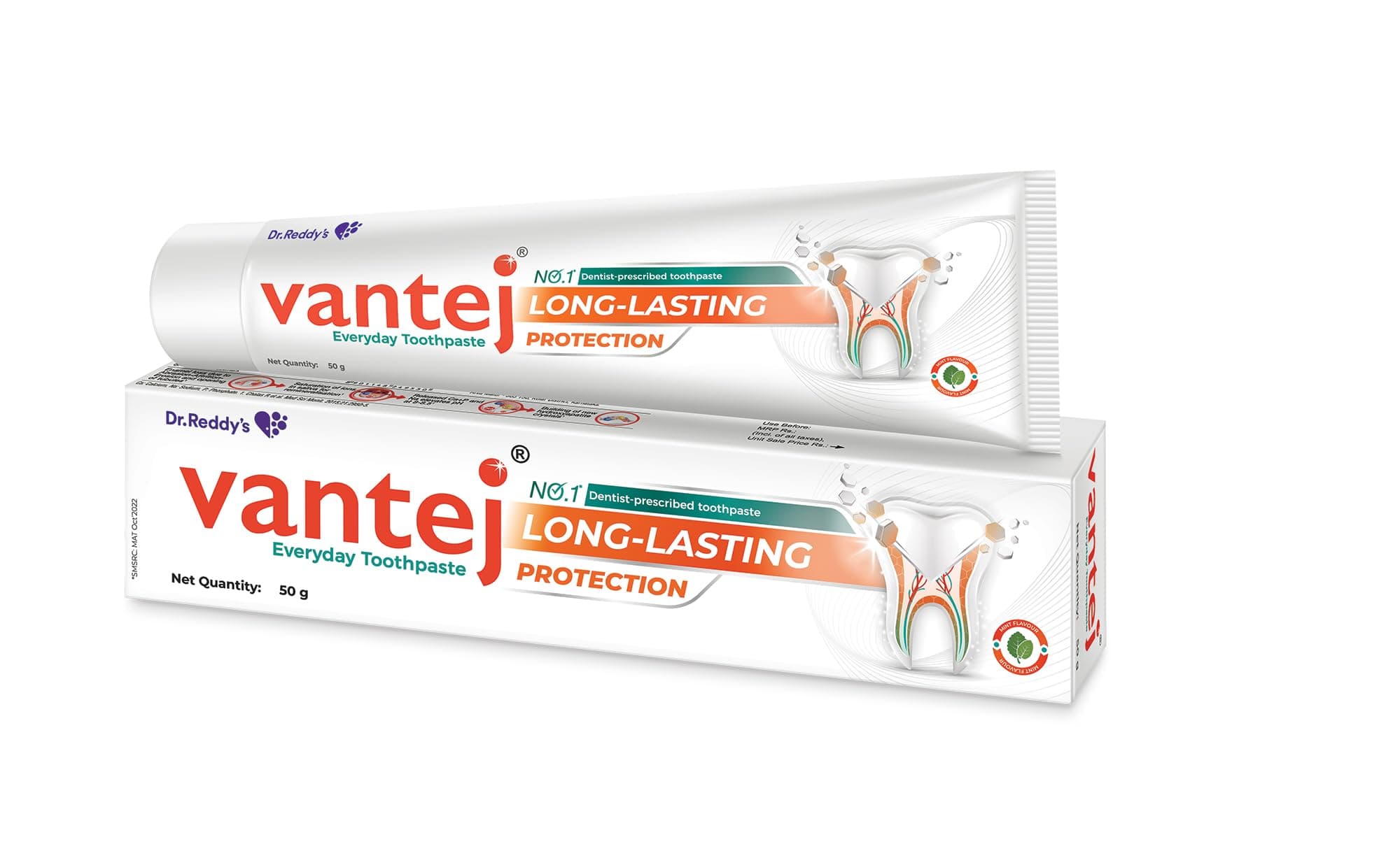 Vantej Sensitivity Protection Toothpaste | 50 Grams | Gives Long Lasting Sensitivity Protection| Nutrition For Teeth| Rebuilds Tooth Enamel | Strengthens | Dentist Recommended| Vegan Toothpaste