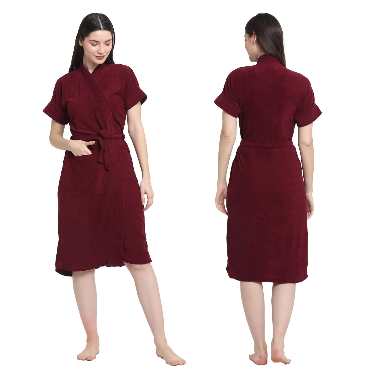 CREEVA Everyday Bathrobe for Women Micro Terry Robe | Soft and Easy to Absorb & Dry| Unisex Bathrobe