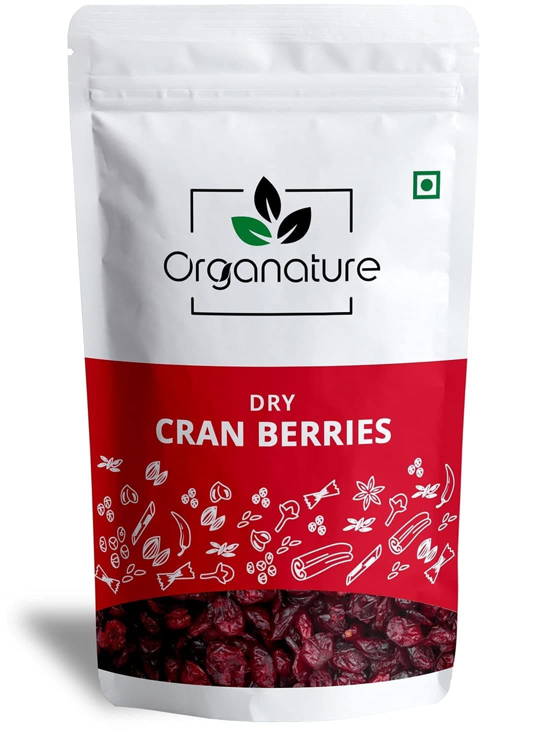 Organature Whole Dried Cranberries/High in Anti-oxidant, Great for salads, Cooking, Trail Mixes - Pack of (200 Grams)