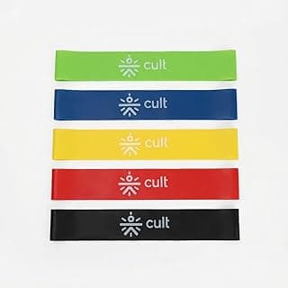 CULT Mini Resistance Loop Bands for Exercise (Pack of 5) – 2 to 20kg Booty Bands for Workout, Yoga, Pilates, Strength Training & Home Fitness – Non-Slip, Skin-Friendly, Portable Bands for Men & Women