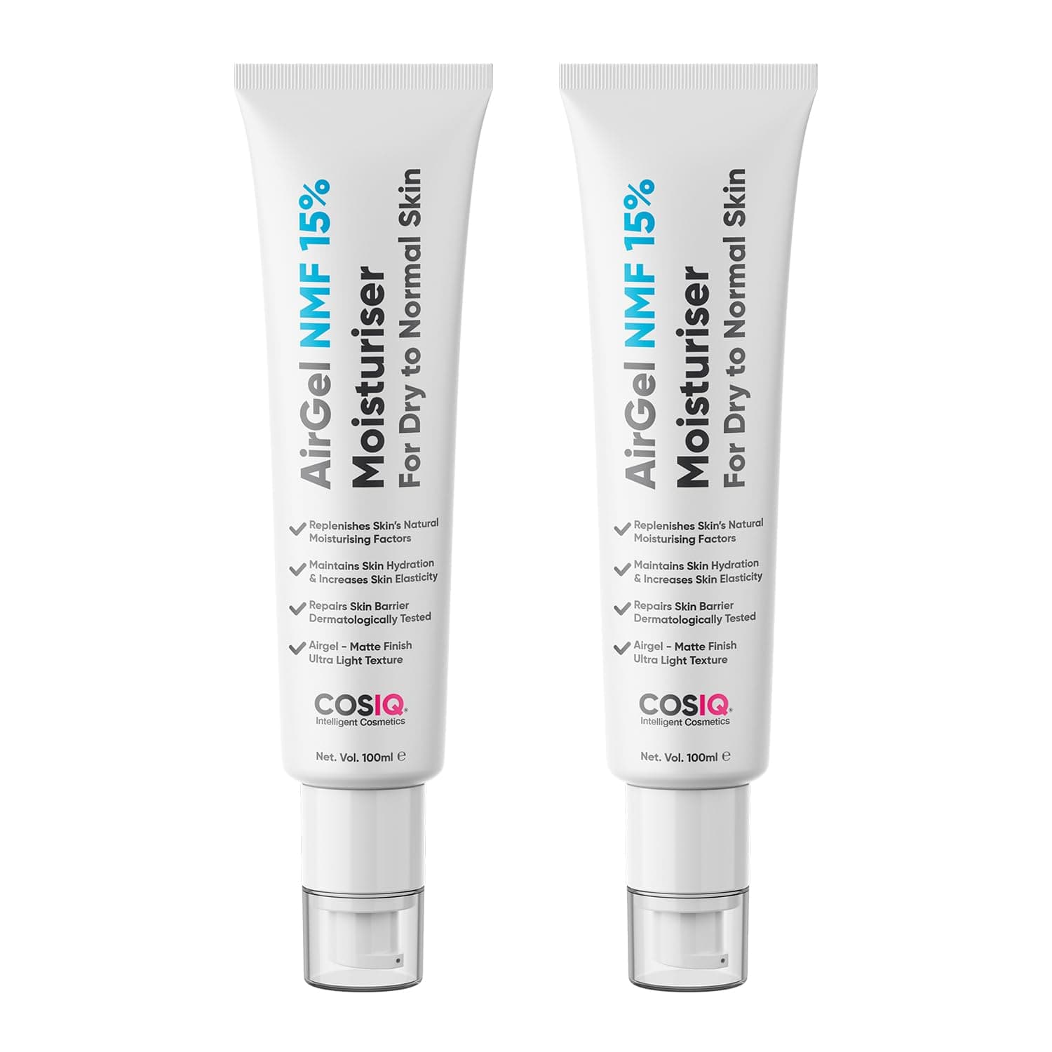 Cos-IQ AirGel NMF 15% Face Moisturizer for Dry Skin Pack of 2 | Deep Lasting Hydration, Fast-Absorbing Gel-Cream, Non-Comedogenic, With Natural Moisturizing Factors