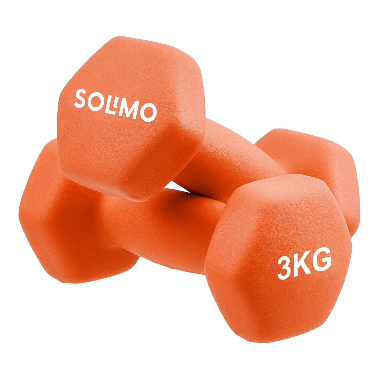 Amazon Brand - Solimo Neoprene Dumbbell 3 Kg, Set of 2 (Orange)