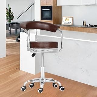 Da Urban® Classic Height Adjustable & Revolving Kids Chair with Wheels (Brown) (1 Pc) Metal, 45.7D x 48.3W x 73.7H Cm