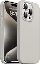 DIZORO Protective Case Compatible for iPhone 15 Pro Max Case 6.7, Slim Liquid Silicone 3 Layers Full Covered Soft Gel Rubber Phone Case Protective Cover 6.7 Inch (Natural Titanium)