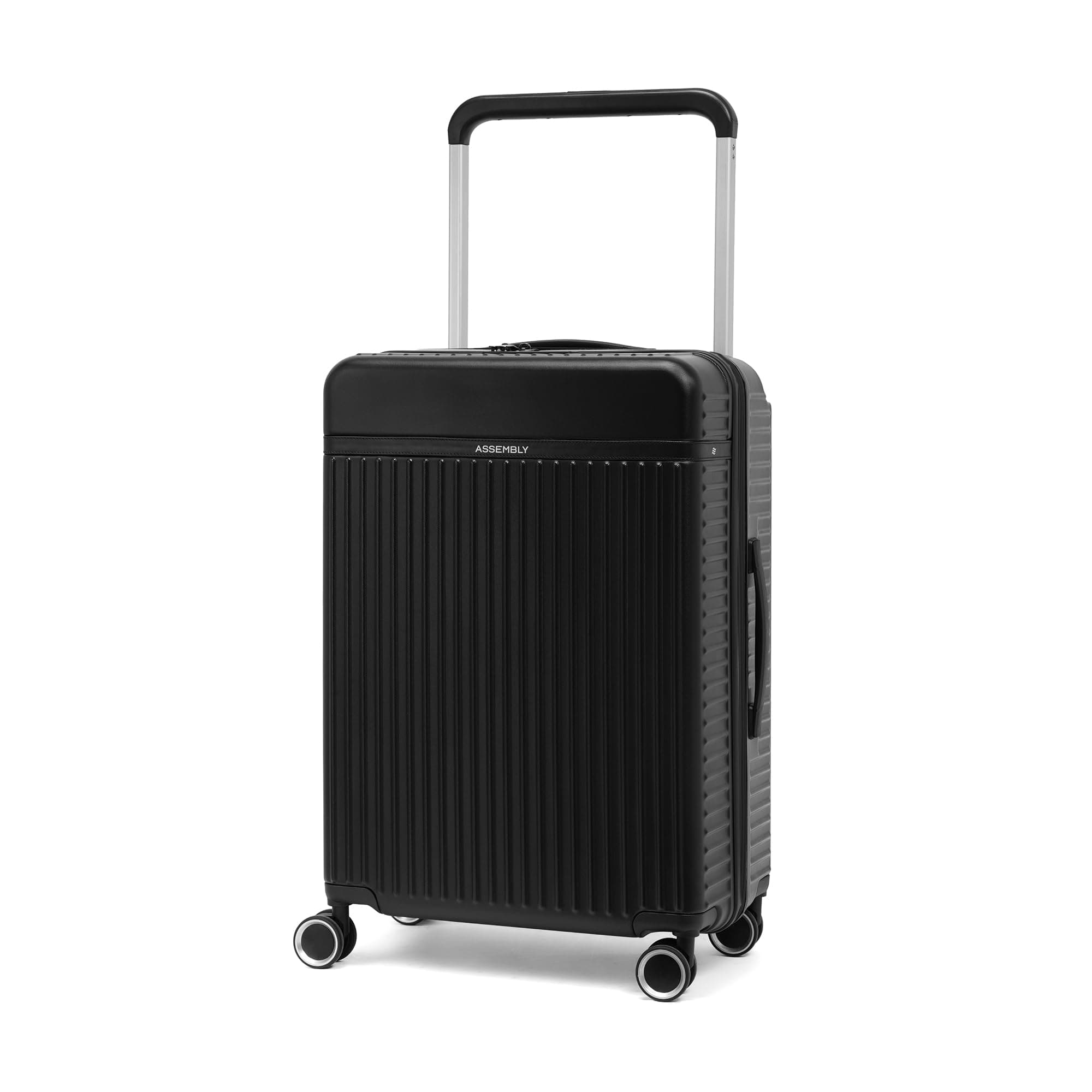 Assembly Rover 24 Inch (65cm) Check-in Medium Trolley Bag Hard Shell Polycarbonate Suitcase Wide Trolley Design with TSA Lock 8 Spinner Wheels Black