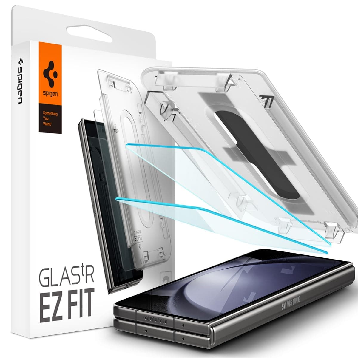 Spigen Ez Fit Tempered Glass Screen Protector For Mobile Guard For Samsung Galaxy Z Fold 5 (2 Pack)