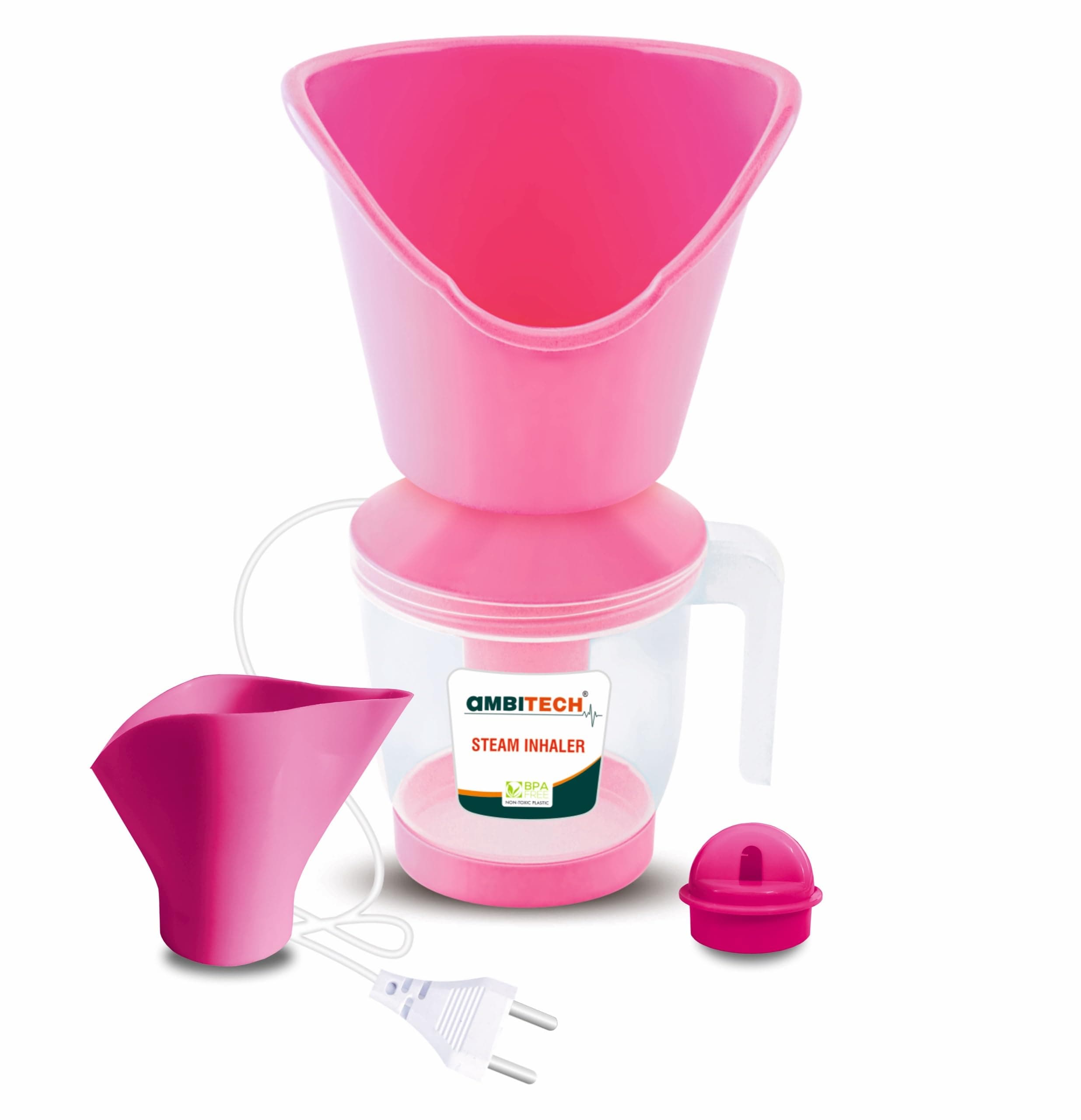 AmbiTech 3 in 1 Steamer with 1 Year Replacement Warranty Steam Inhaler Facial Vaporizer for Cold & Cough| Multi Colour