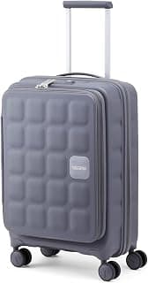 American Tourister Bitbloc | Cabin Trolley Bag (55.5 cm) | 34 Ltrs | 360° 8 Wheel Spinner | Hard Case | Recessed TSA Lock | 3 Years Global Warranty | Grey
