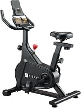 Fitkit by Cult FK8002 Spin Bike 4 kg Flywheel, Max Weight 140 kg, Adjustable Seat, LCD Display for Fitness at Home Workouts Exercise Cycle for Home (Black)