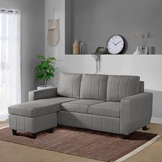 Sleepyhead Bae Designed by Duroflex - Interchangeable L Shape Sofa Set |Modular Rearrangeable Lounger |Space-Saving, Comfortable & Easy-Maintenance Sofa for Living Room |3 Year Warranty - Stone Grey