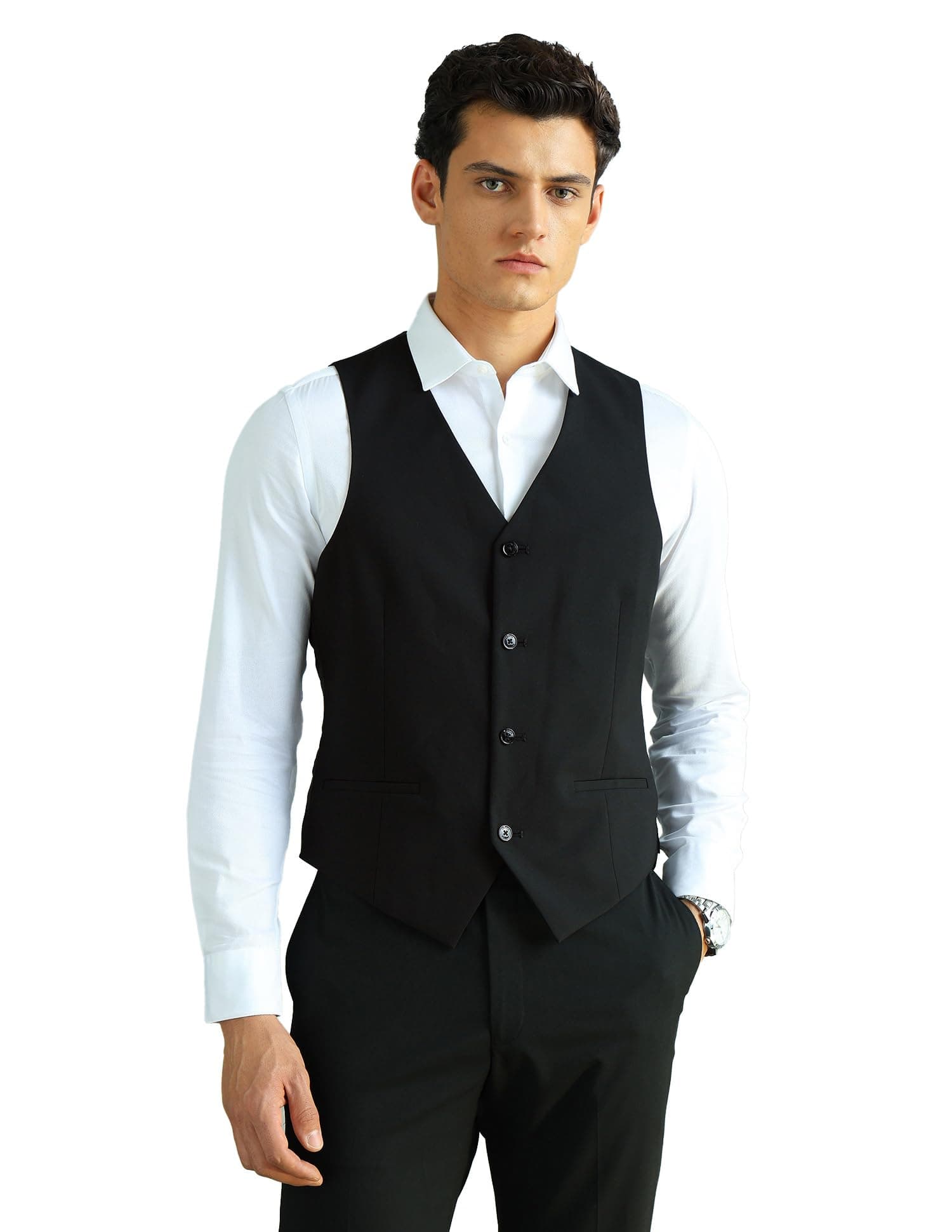 Arrow Men Regular fit Polyester Solid Waistcoat