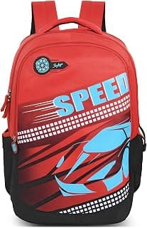 Skybags Casual Backpack 30L with Rain Cover, 3 Compartment, Hidden Pocket, File Sleeve & Printed ID Tag | Imperial Red | Squad Plus