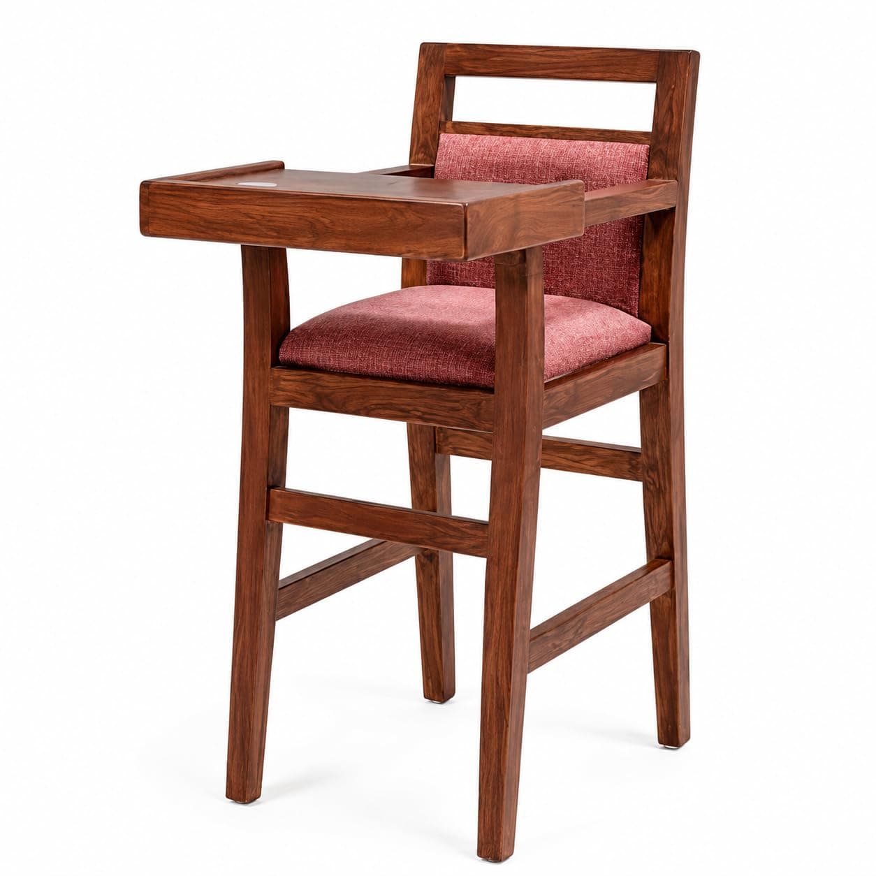 OGESTA Solid Sheesham Wood Baby High Chair with Removable Tray | Feeding Chair for Babies & Todlers (6 Months–5 Years) | Cushioned Seat with Safety Harness | Premium Walnut Finish