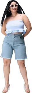 Miss Chase A+ Women's Regular High Rise Above Knee Stretchable Denim Shorts & Skirts