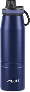 MILTON Sparkle 900 Thermosteel Water Bottle with Easy Sip Cap and Handle, 920 ml, Vacuum Insulated Stainless Steel, Hot and Cold, On The Go Bottle for Office College, Blue