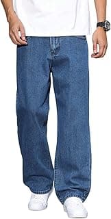 KOTTY Men's Loose Fit Baggy Jeans – Relaxed Wide Leg Denim with Fashionable Urban Streetwear Look