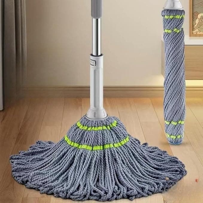 Finalize ponge Mop for Floor Cleaning, Stainless Steel Butterfly mop for Cleaning Floor, Sponge Mop Stick for Bathroom Cleaning - Twist