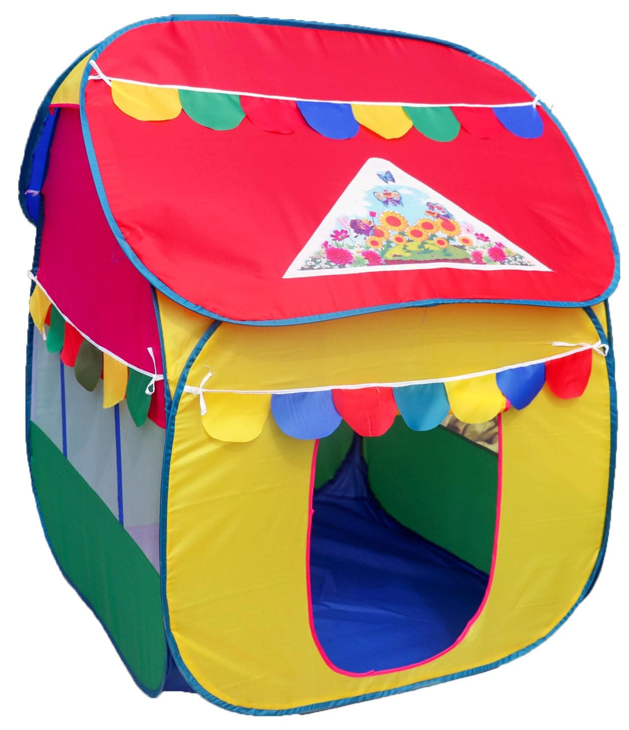 Homecute Foldable Pop Up Hut Type Kids Toys Play Tent House for Boys and Girls (Medium Size Multi Colour)