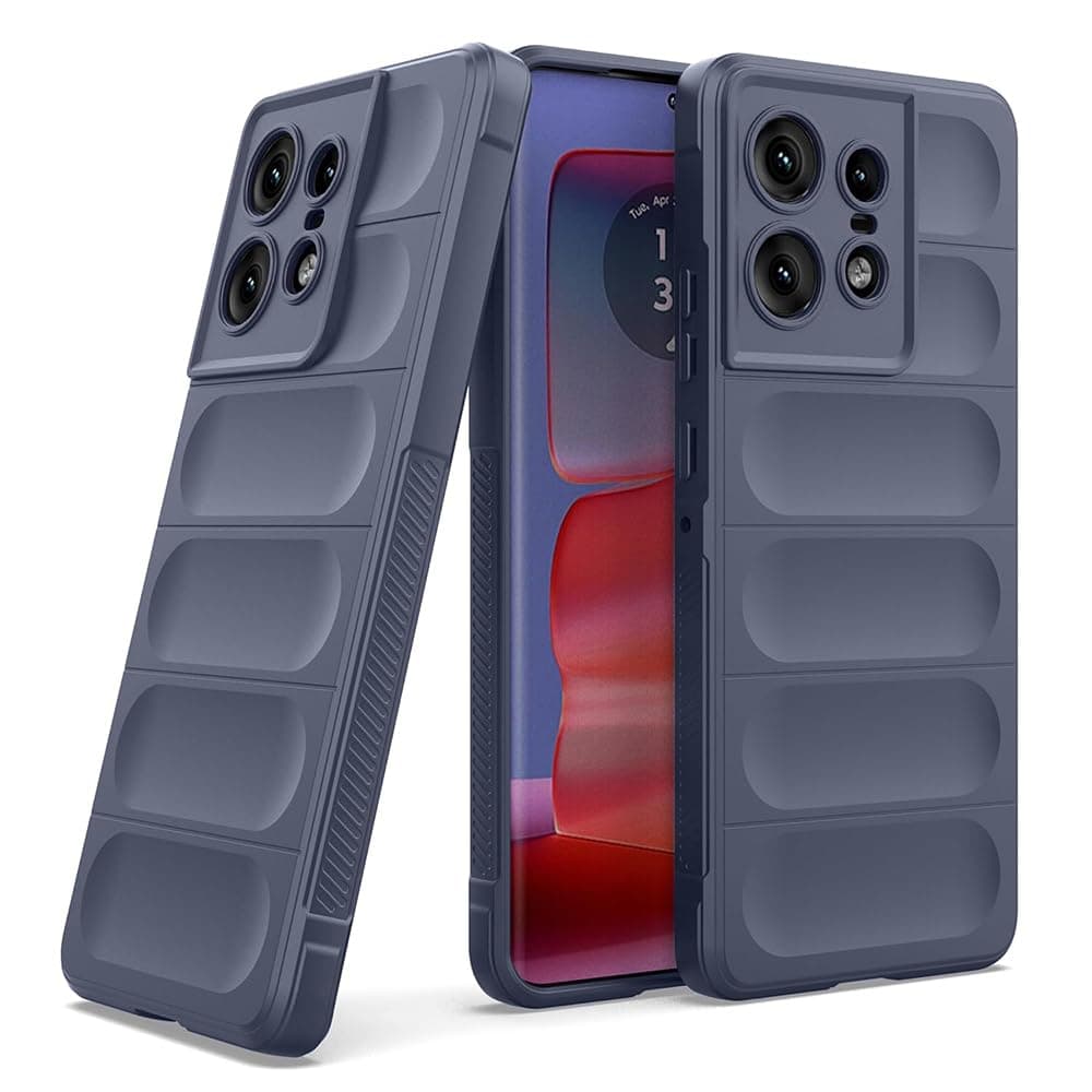 Amazon Brand - Solimo Mobile Cover for Motorola Moto Edge 50 Pro 5G | Full Camera Protection | Liquid Silicon Case | Flexible Bumper Case for Motorola Moto Edge 50 Pro 5G (Dark Blue)