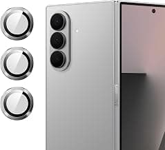 Dsfinest Tempered Glass Camera Lens Protector For Samsung Galaxy Z Fold 7 5G 9H Hardness, Full Coverage Anti Scratch Camera Metal Ring [Samsung Galaxy Z Fold 7, Silver] - [Pack 3Pec]