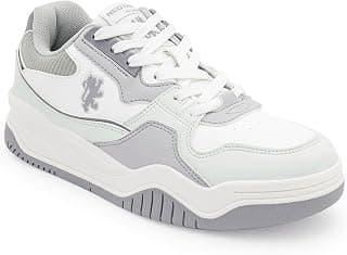 Red Tape Women's Sneakers Grey Pu Round Toe Lace-Up Comfort Grip, 5 UK