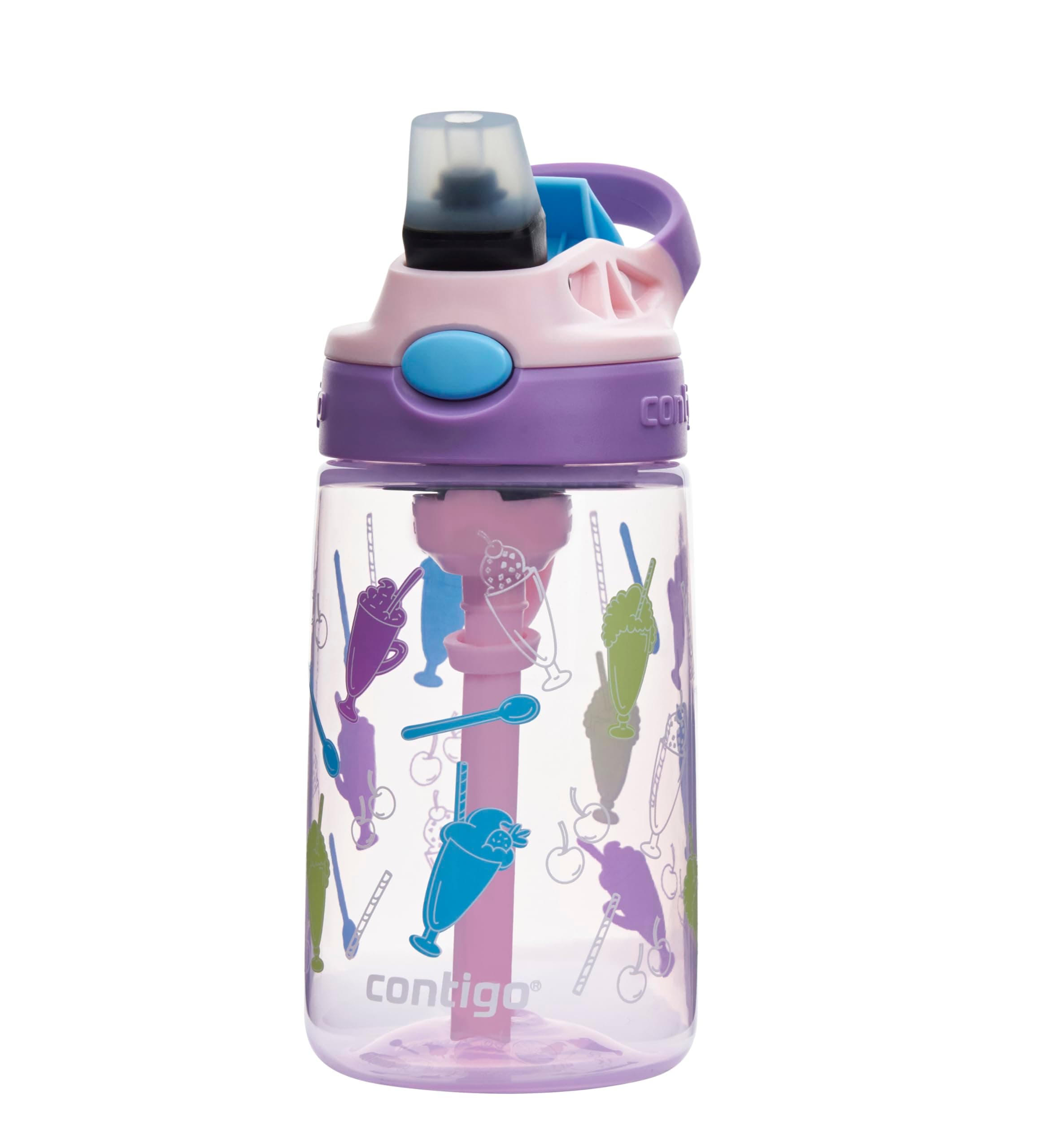 Contigo Children's Drinking Bottle Easy Clean Autospout with Straw, BPA-Free Robust Water Bottle, 100% Leak-Proof, Easy to Clean, Ideal for Daycare, Kindergarten, School and Sports, 420 ml