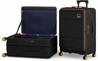 Safari Nox 8 Wheels 79cm Large Size Trolley Bag, Open Easy, Hard Case Polycarbonate, Silent Dual Wheels Check in Luggage, Securi Zipper, Suitcase for Travel, Trolley Bags for Travel, Black