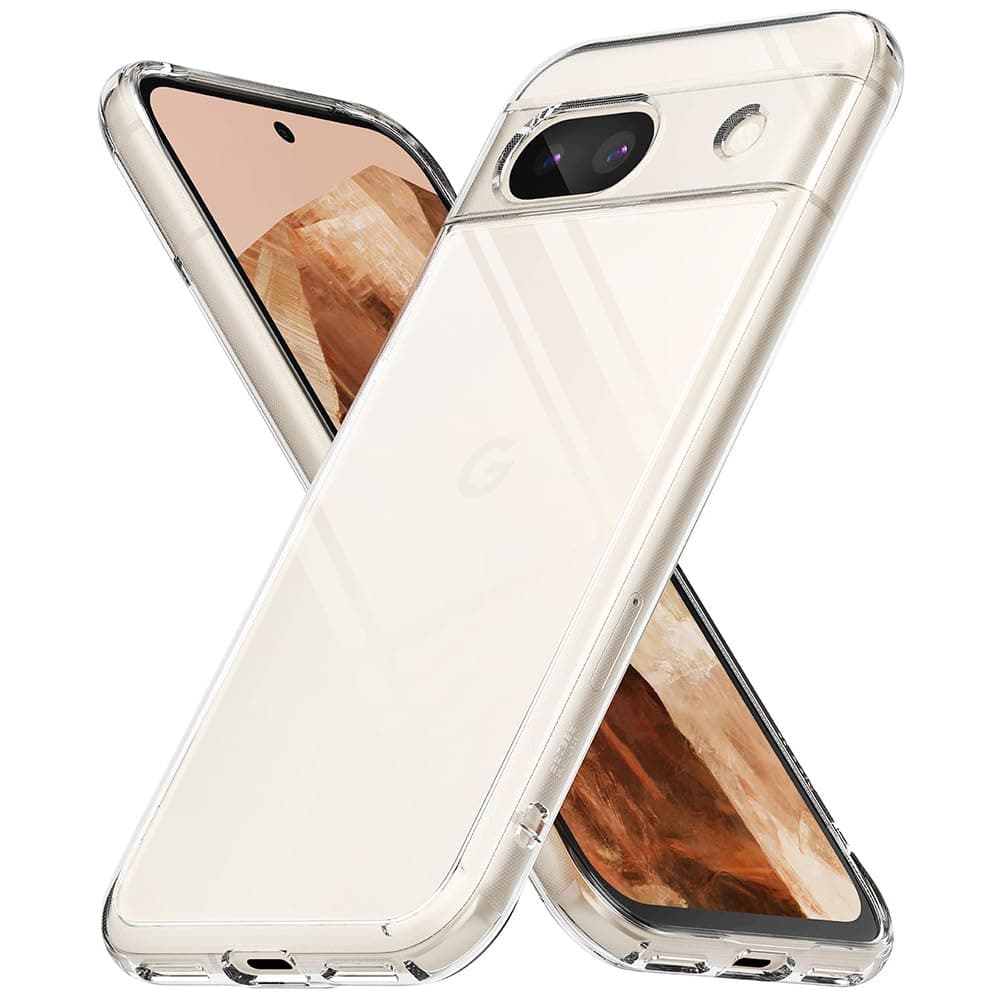 Amazon Brand - Solimo Mobile Cover for Google Pixel 8a 5G (Soft & Shockproof Back Case with inbuilt Cushioned Edges), Transparent