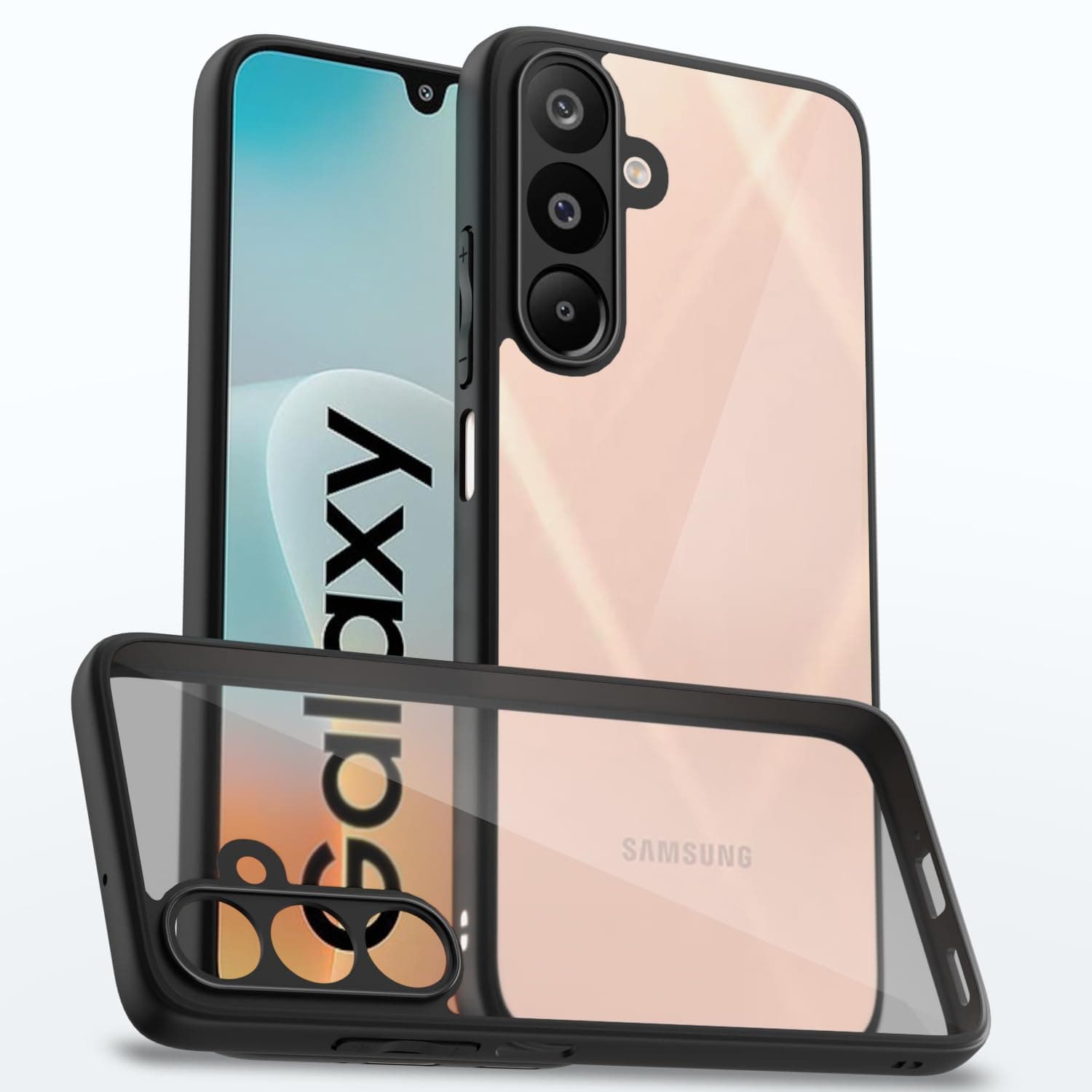 Amazon Basics TPU+PC Back Cover for Samsung Galaxy M16 5G | Shockproof Sleek Hybrid Armor Bumper Case (Black)