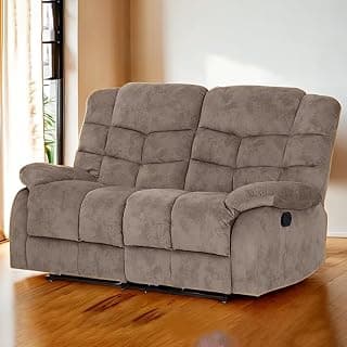 Royaloak Latina Italian Fabric Two Seater Recliner | Classic Tufted Back Fabric Recliner | High Backrest & Pocket Spring for Comfort | Sturdy Footrest & Heavy-Duty Metal Support