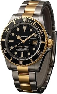 Generic Luxury Watch G&S Two-Tone Watch, 42mm Black Dial, Gold Rotating Bezel, Date Display, Stainless Steel and Gold Band