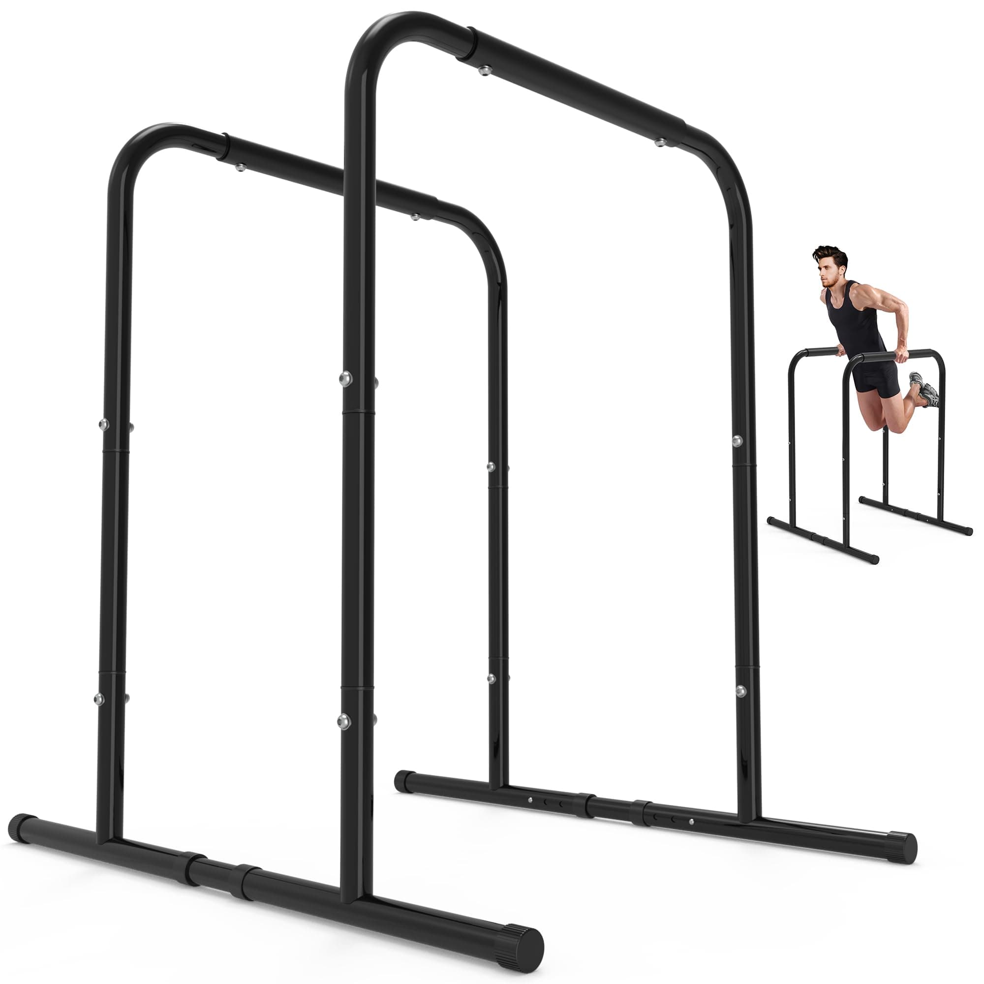 leikefitness Pull Up Dip Station Strength Training Dip Stands Station Tricep Dips Push-Ups For Home Gym (AB1102)