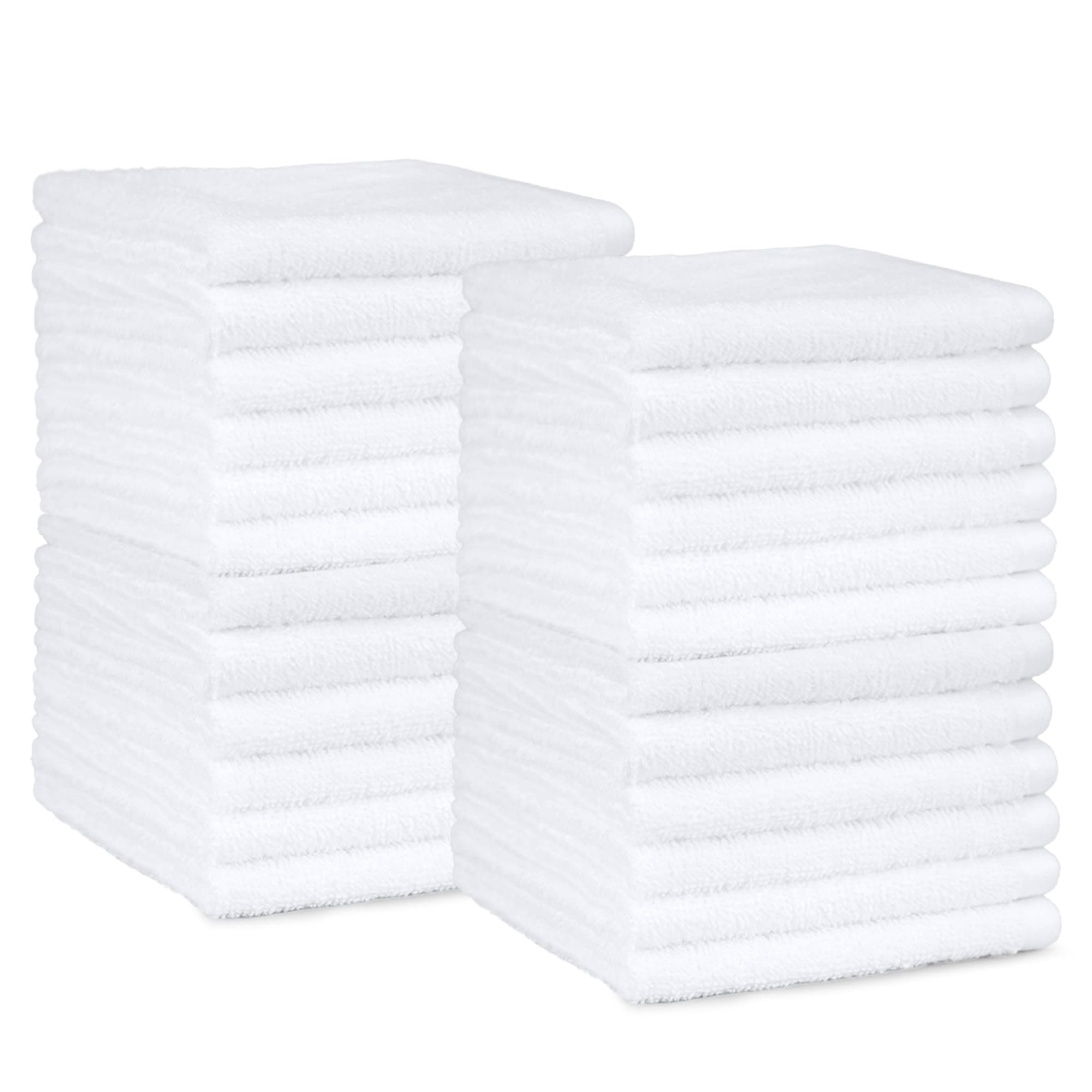 amazon basics Cotton Face Towel - 448 GSM - Pack of 24, White