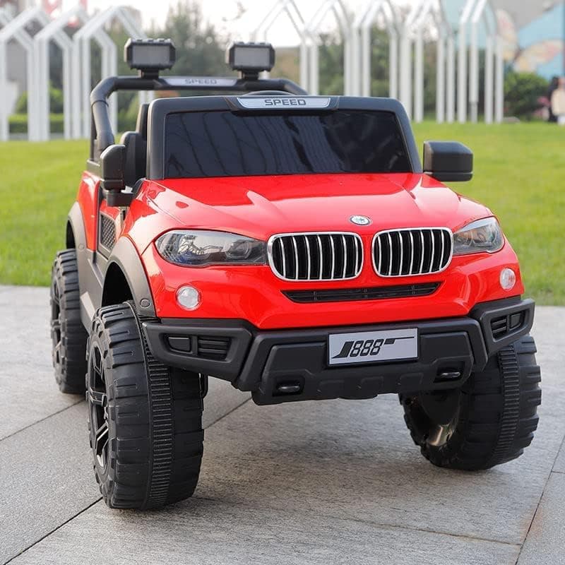 SHAKYA WORLD 888 Battery Jeep for Kids with Bluetooth Music & Light Electric Car Jeep Battery Car for Kids to Drive [ 2 to7 Years, Red ]