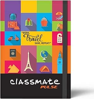 Classmate Pulse A5 Notebook | Flexi-Bound Hard Cover Notebook | 176 Pages | 80GSM Natural Shade Paper | Unruled | 8 Special Pages Inside |Ideal for Personal and Professional Use
