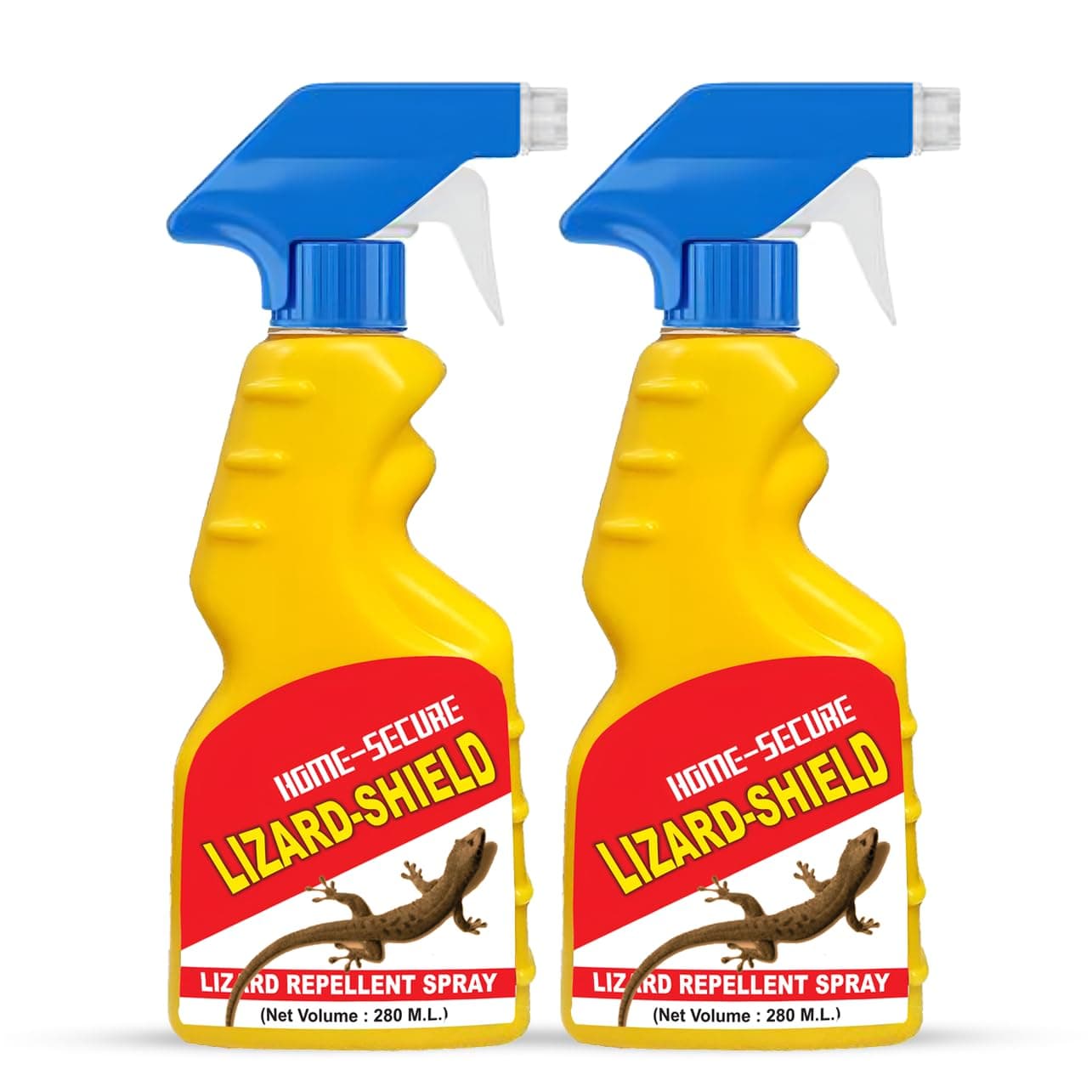 Home-Secure Lizard-Shield Lizard Repellent Spray-280ml | Natural | Chemical-Free | Non-Toxic | 90 Days Protection | Lime Scent (Pack of 2)