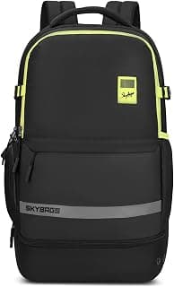 Skybags Basecamp 17 Inch Compatible Laptop Backpack 40L | 3 Compartments with Quick-Access Front Pocket & Rain Cover | Tablet Sleeve & Side Bottle Pocket | Office & Travel Backpack for Men & Women