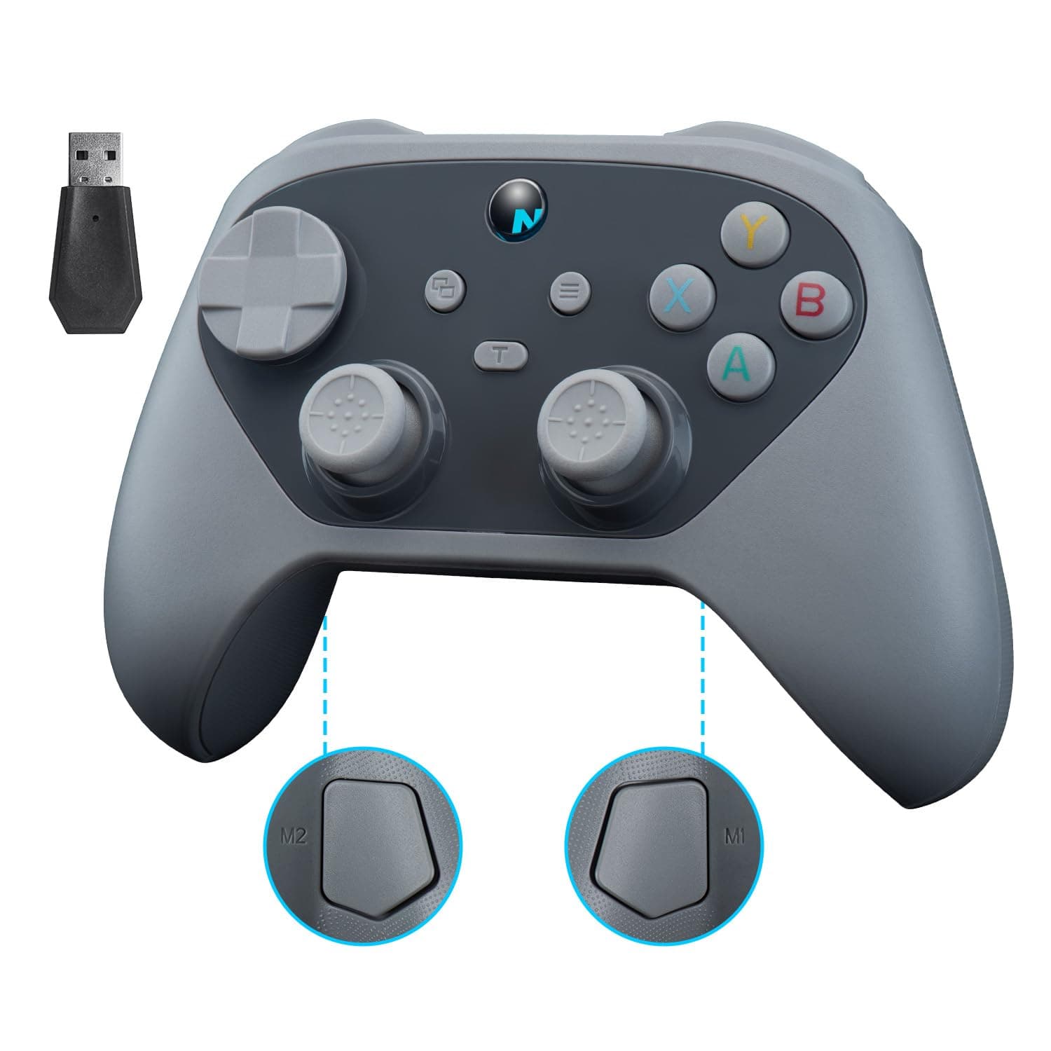 NITHO KARMA Wireless Gaming Controller Compatible with Switch/Switch 2/PC/iOS/Android, Gamepad with Hall Effect Triggers and Sticks, Programmable Back Buttons, Turbo, 6-Axis Gyro and Dual Vibration – Grey