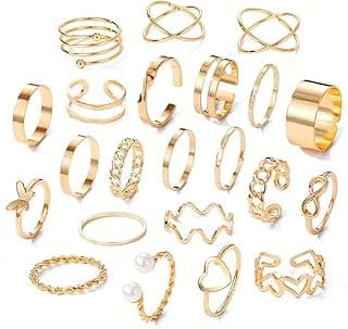 YouBella Fashion Jewellery Celebrity Inspired Combo of Latest Stylish Stackable Kunckle Rings Set for Women and Girls
