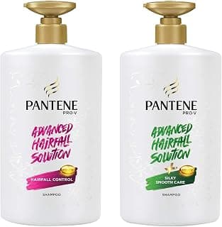 Pantene Advanced Hair Fall Solution Anti Hair Fall Shampoo, 1 L & Pantene Advanced Hair Fall Solution Silky Smooth Care Shampoo, 1 L