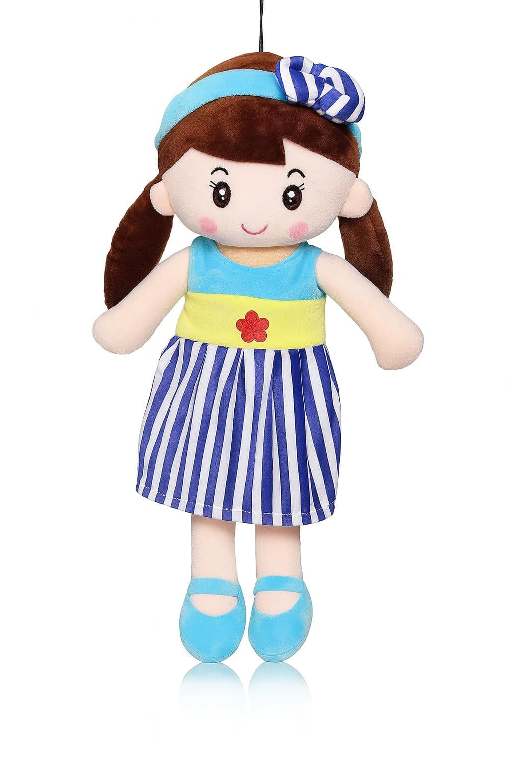 Fun4you Soft Toy for Kids | Cute Plush Soft Doll | Washable Cuddly Toys for Girls | Baby Dolls Birthday Gift for Kids Boys Girl Blue & Yellow Dress, 80cm