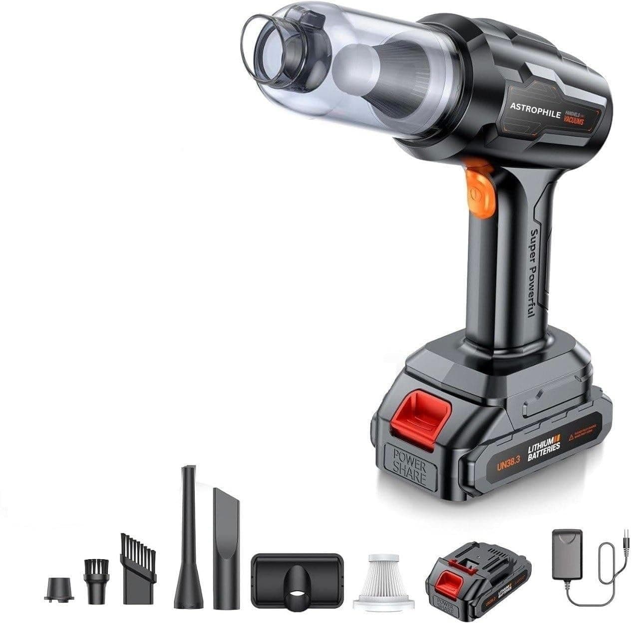 Astrophile Portable Car Vacuum | Handheld Car Vacuum Cordless | Portable Car Vacuum With 21000 pa HIgh-Power-Suction-Home-Office-Pet | Car Dust Cleaner (A4)