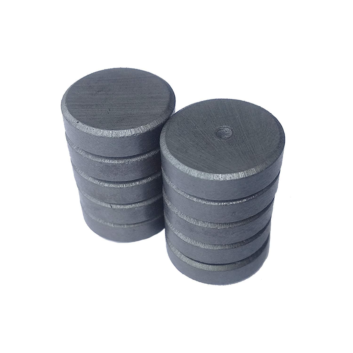 LifeKrafts Ceramic Magnets | 18×5 mm Round Disc | Pack of 10 | Grade 11 Small Strong Magnets | Multipurpose DIY, Craft, Refrigerator, Home, Office & School Use