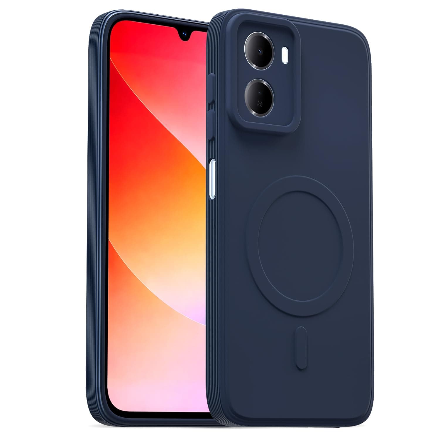 Pikkme Back Cover for Redmi 15A 5G Soft Matte Silicone Mag-Safe Design (Mag-Safe Not Support) Camera Protection | Slim Fit Bumper Cover (Blue)
