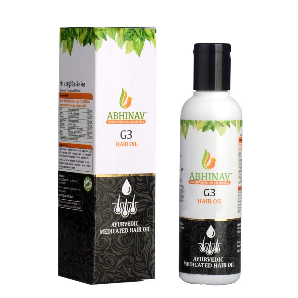 Abhinav G3 Hair OIl - Reduces Hair fall & Greying of hair (Pack of 2) | Reduces Hair Fall | Improve nourishment of hair and scalp