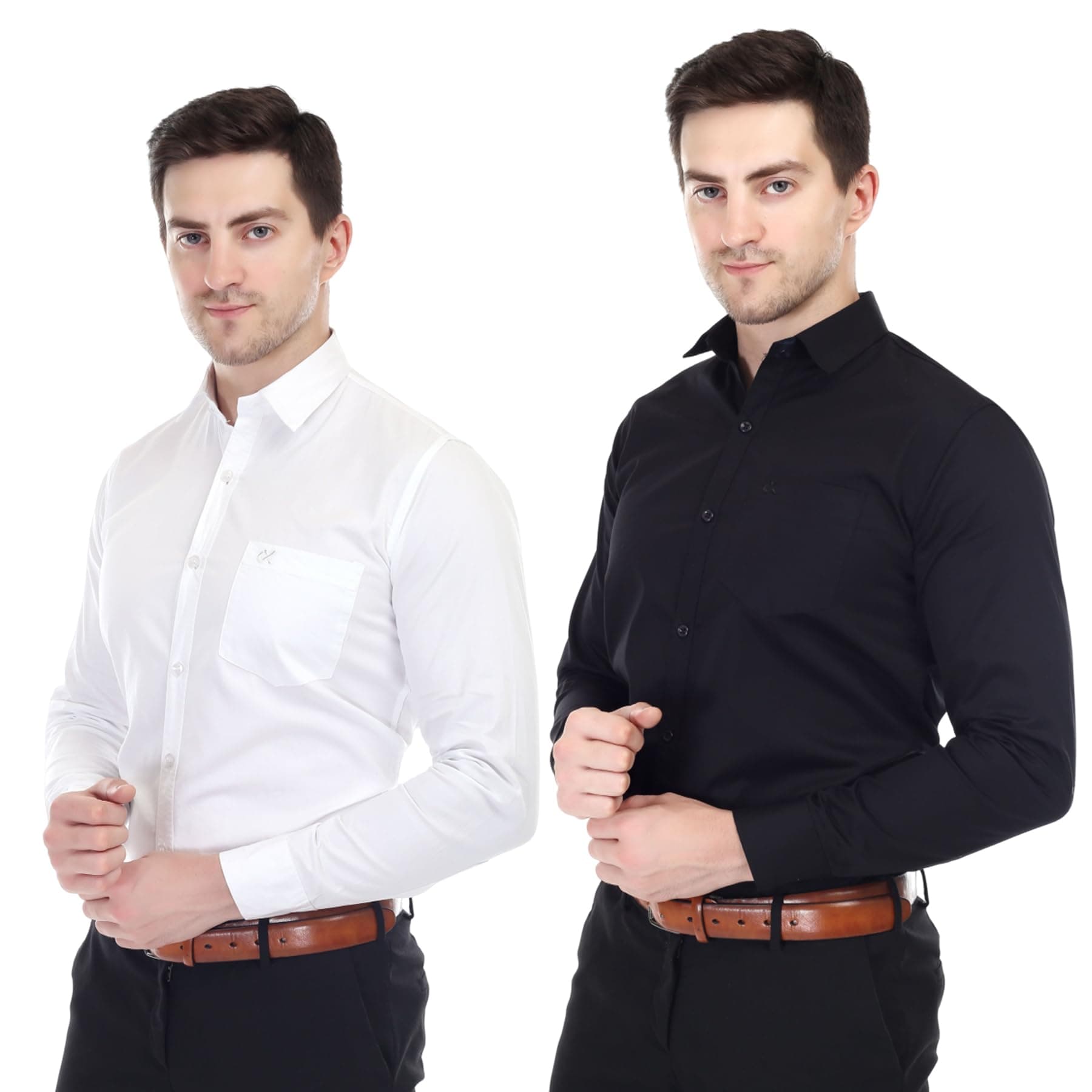 XJARVIS Clifton Men’s Formal Shirt | Premium Soft Cotton Blend Regular Fit Shirt for Men | Full Sleeve Spread Collar Office Wear Casual Shirt with Pocket