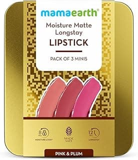 Mamaearth Matte Long Stay Lipstick Gift Set - Pink & Plum | 12-Hour* Long Stay | Made Safe Certified | Smudge Proof | Travel Friendly Pack | Exclusively Available on Amazon